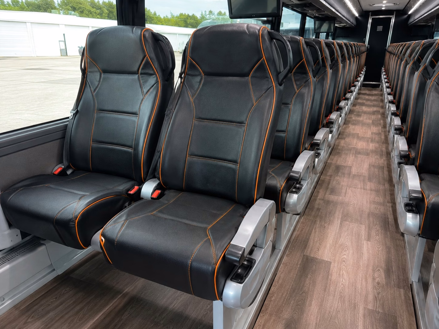 columbus charter bus rental interior